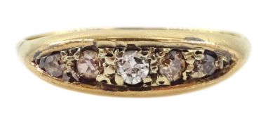 Early 20th century 18ct gold fancy light brown and white diamond ring