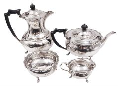 1920s silver four piece tea service