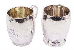 Two silver Christening mugs