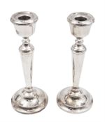 Pair of modern silver mounted candle sticks