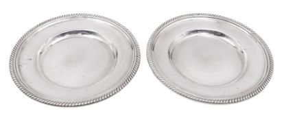 Pair of American silver dessert plates