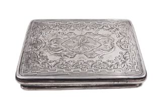 Late Victorian silver snuff box