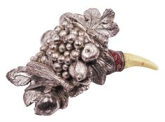 Italian Magrino silver filled model of a fruiting cornucopia