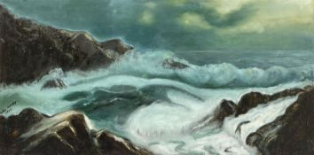 Helen Halliday (Australian 20th Century): Waves at Dusk