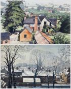 Wilfred Ball (British 1917-2000): 'Church Farm - Dale Abbey' and A Winter Townscape