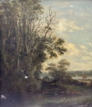 John Moore of Ipswich (British 1820-1902): The Duckling Pond 'Club Sketch'