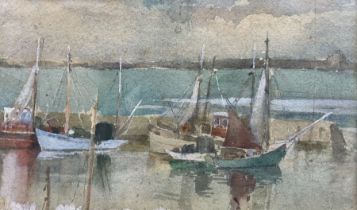 Sydney Francis Josephine Bland (British 1883-1981): 'French Fishing Boats Newlyn'