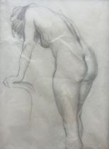 John Richard Townsend (British 1930-): 'The Artists Wife (Tina)' Female Nude Standing