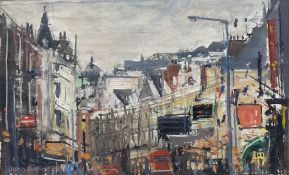 John Ross Hunt (Australian 1956-): Impressionist City Street Scene
