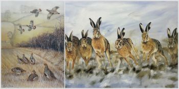 Robert E Fuller (British 1972-): 'Hare Today Gone Tomorrow' and 'Early Morning Greys'