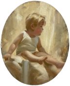 John Richard Townsend (British 1930-): Portrait of a Baby Seated