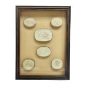 Set of six 19th century Grand Tour plaster intaglios