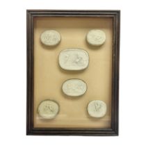 Set of six 19th century Grand Tour plaster intaglios