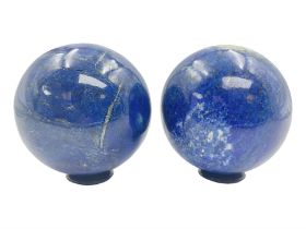 Pair of Lapis lazuli spheres