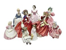 Nine Royal Doulton Figures including; Margarite HN1928