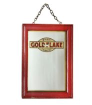 Wills' Gold Flake advertising mirror in painted red frame