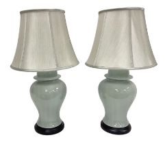 Pair of table lamps of baluster form