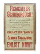 WWI style Scarborough enlistment poster 'Remember Scarborough! Enlist Now!'