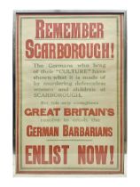 WWI style Scarborough enlistment poster 'Remember Scarborough! Enlist Now!'