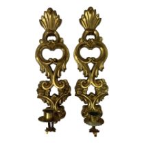 Pair of gilt wood single branch wall sconces