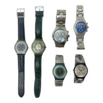Six Swatch wristwatches