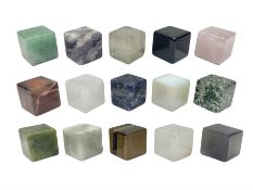 Fifteen cube mineral specimens