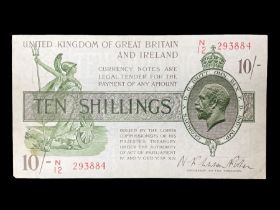 United Kingdom of Great Britain and Ireland Fisher second issue ten shillings banknote ‘N12 293884’