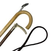 Late Victorian leather hunting whip