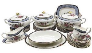 Royal Doulton 'Centennial Rose' pattern dinnerware including three vegetable dishes and covers