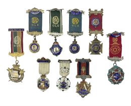 Nine silver Masonic jewels