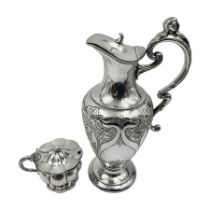 Art Nouveau silver plated claret jug