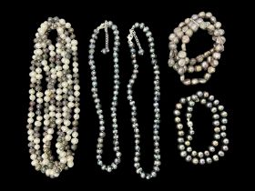 Four fresh water pearl necklaces