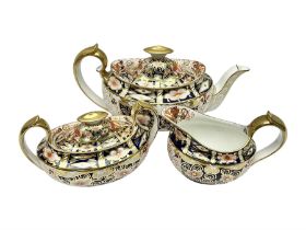 Royal Crown Derby 2451 Imari pattern three piece tea set