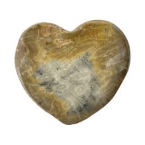 Fossilised coral dish in the form of a heart