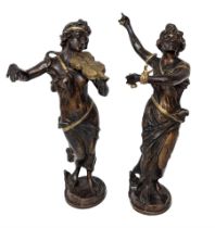 Pair of composite bronzed figures