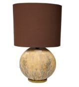 Large circular lamp with brown shade