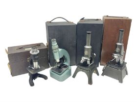 Four microscopes