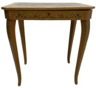 Continental 20th century inlaid satinwood occasional music table