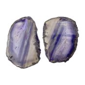 Pair of purple agate slices