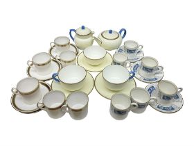 Six Shelley Athens pattern coffee cups and saucers