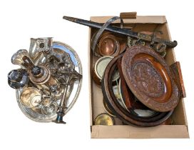 Silver plate tray together with coffee pot