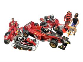 Action Man - six modern figures with associated vehicles/accessories comprising Mission Grand Prix c