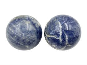 Pair of sodalite spheres