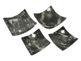 Set of four square dishes in two sizes