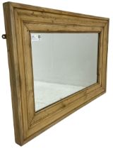 20th century pine framed wall mirror