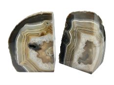 Pair of brown and earthy tones agate