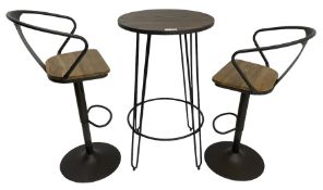 NEXT Home - rustic pine and wrought metal bistro table