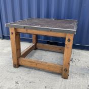 Reclaimed industrial wrought metal and pine table