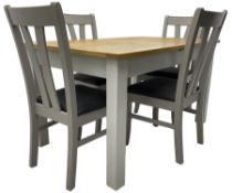 Oak and painted extending dining table