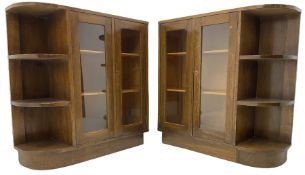 Pair of mid-20th century oak bookcases